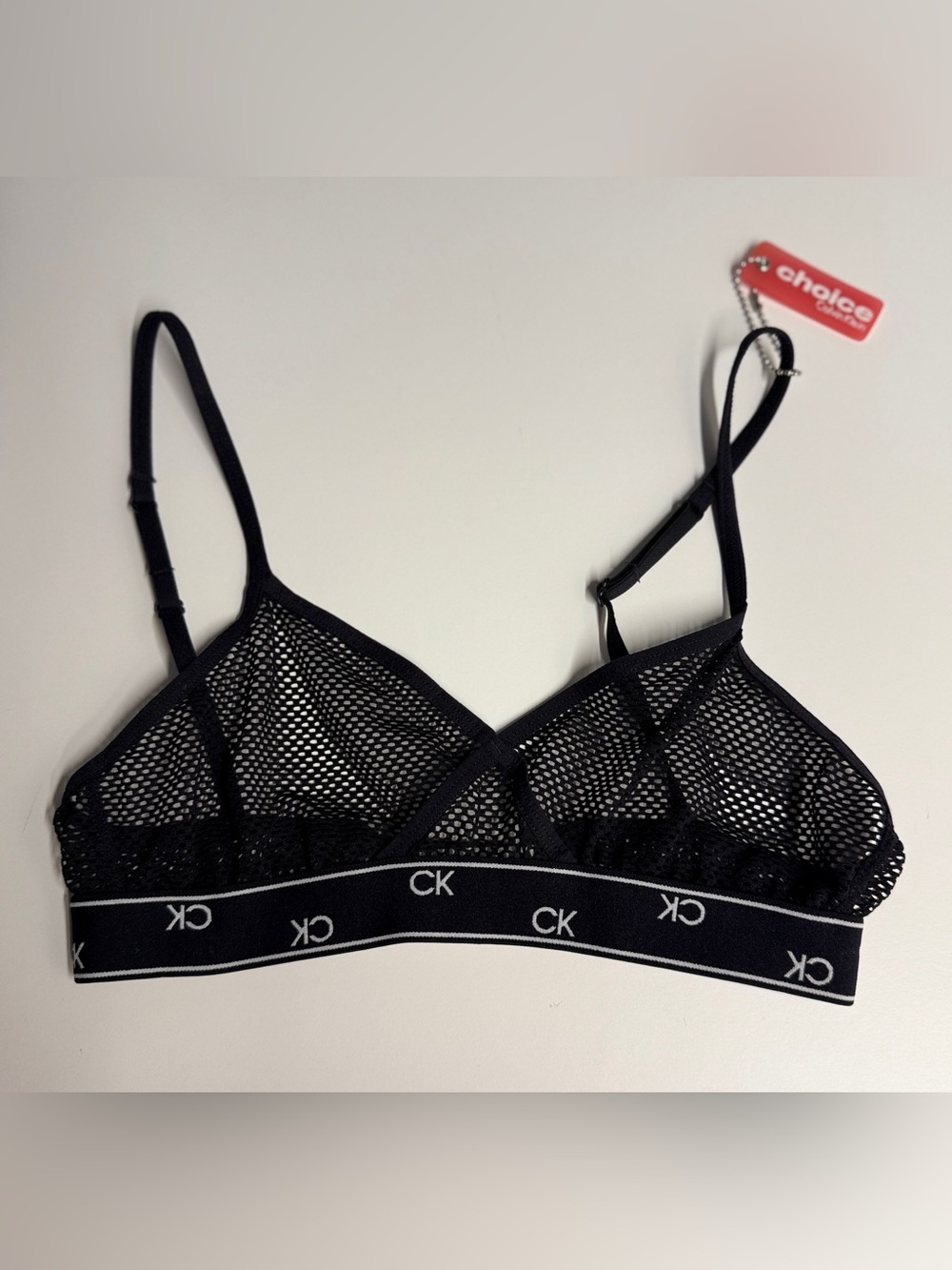 Calvin Klein Black Mesh CK Logo Bralette
